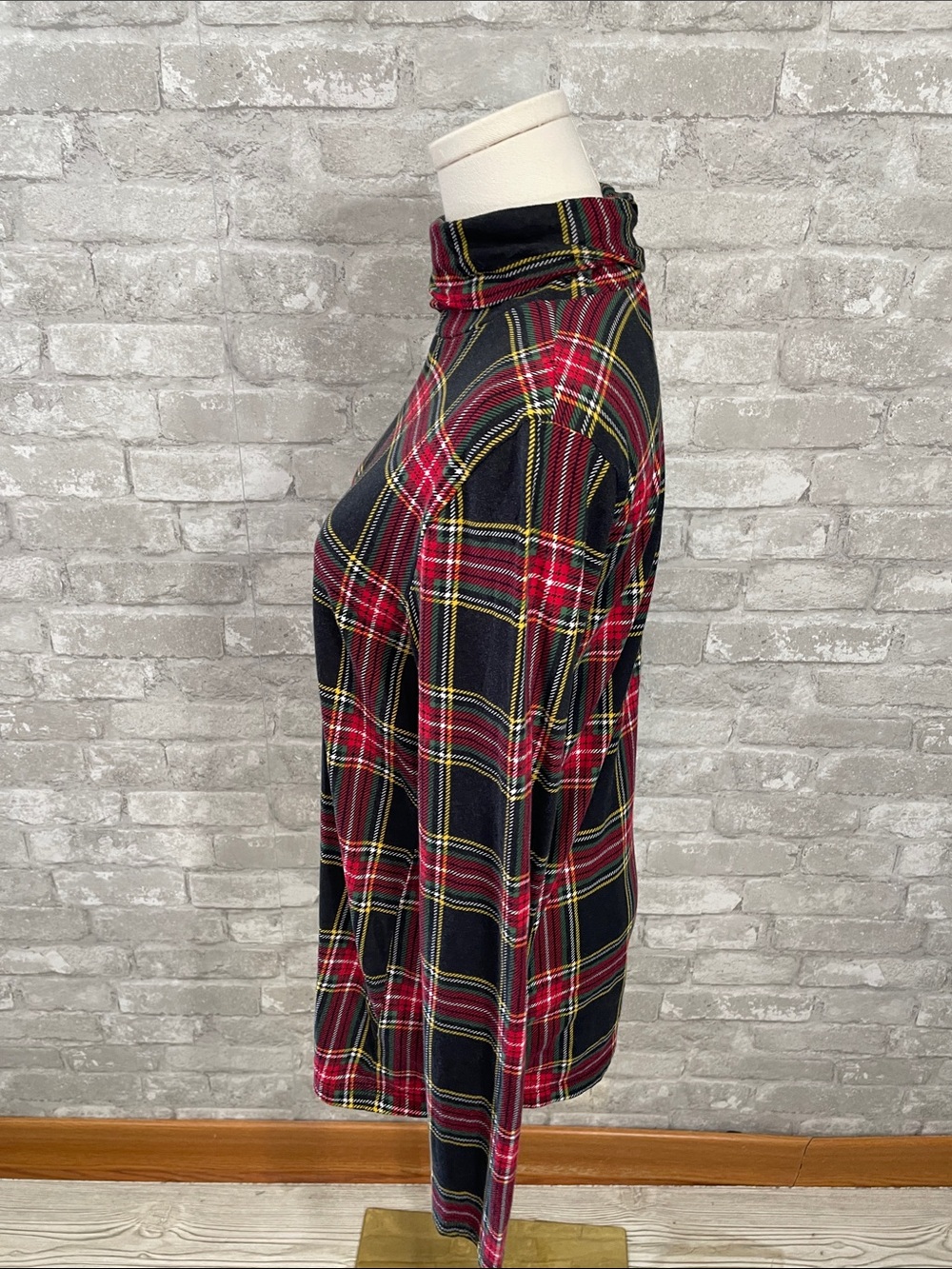 J.Crew Classic Stewart Plaid Tissue Turtleneck Top - Picture 3 of 7